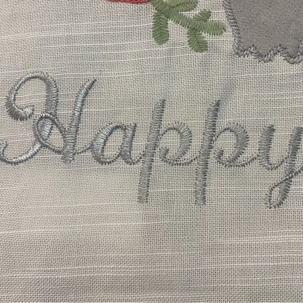 NEW Embroidered Floral Easter Table Runner by Domain Bunnies Eggs & Floral